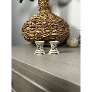 Lenox Holiday Dimension Collection Holly‎ Christmas Mini Candlesticks Set of 2